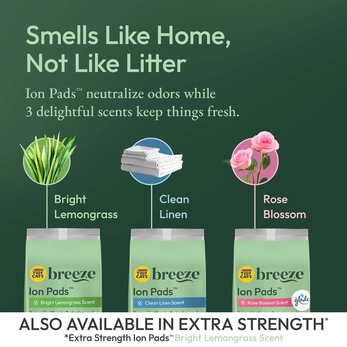 (10 Pack) Purina  Breeze Bright Lemongrass Scented Ion Cat Litter Pads Refill Pack