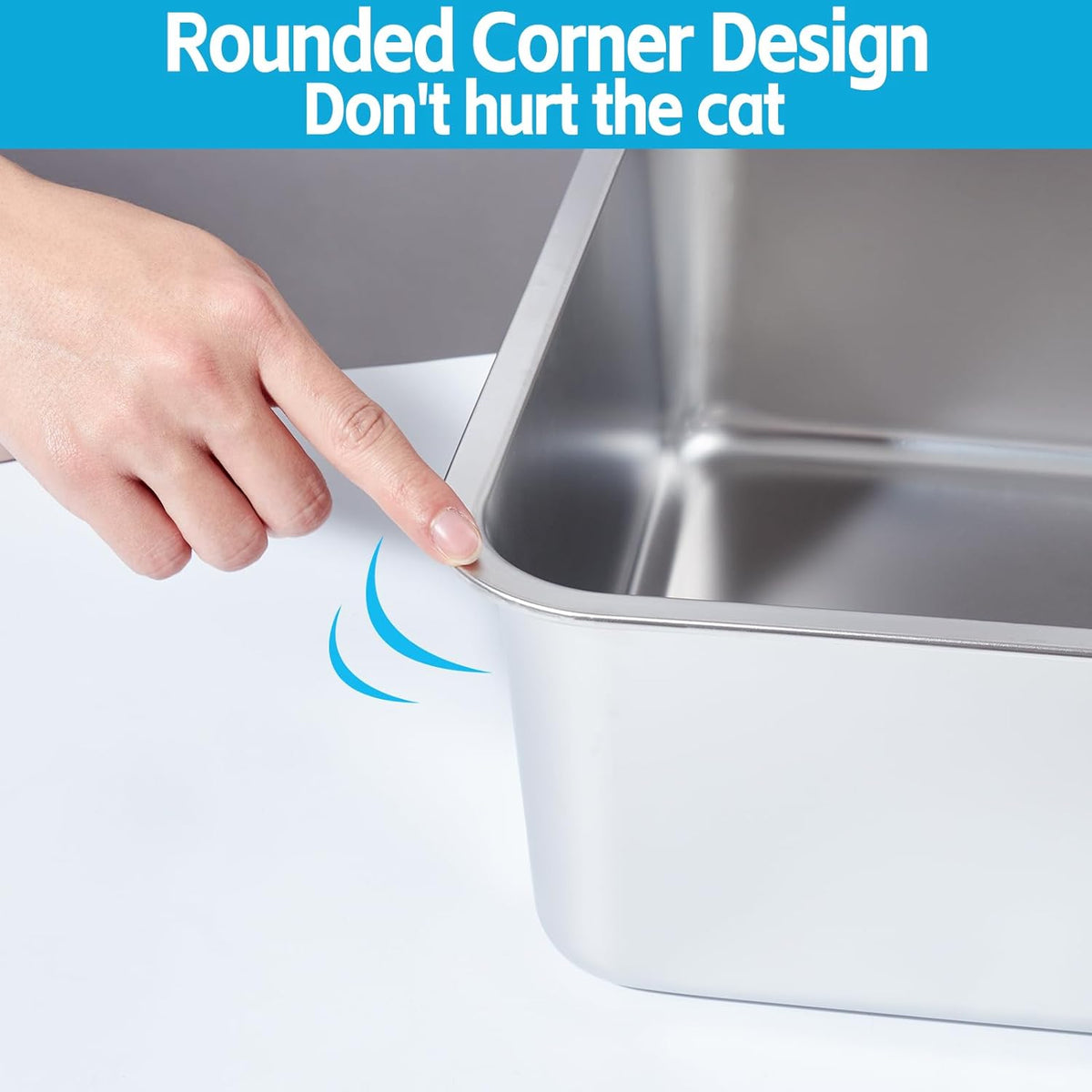 Stainless Steel Litter Box, Metal Cat Litter Box