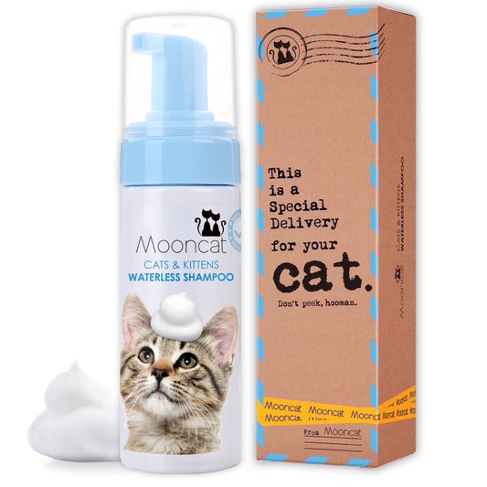 Waterless Cat Shampoo, No Rinse Foam for Kittens & Seniors, Licking Safe Dry Bath & Dander Reducer, 5 Oz