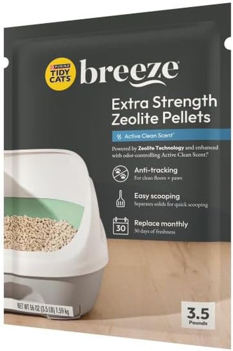 Tidy Cats Breeze Extra Strength Zeolite Pellets, Active Clean Scent 3.5 Lb (Pack of 2)