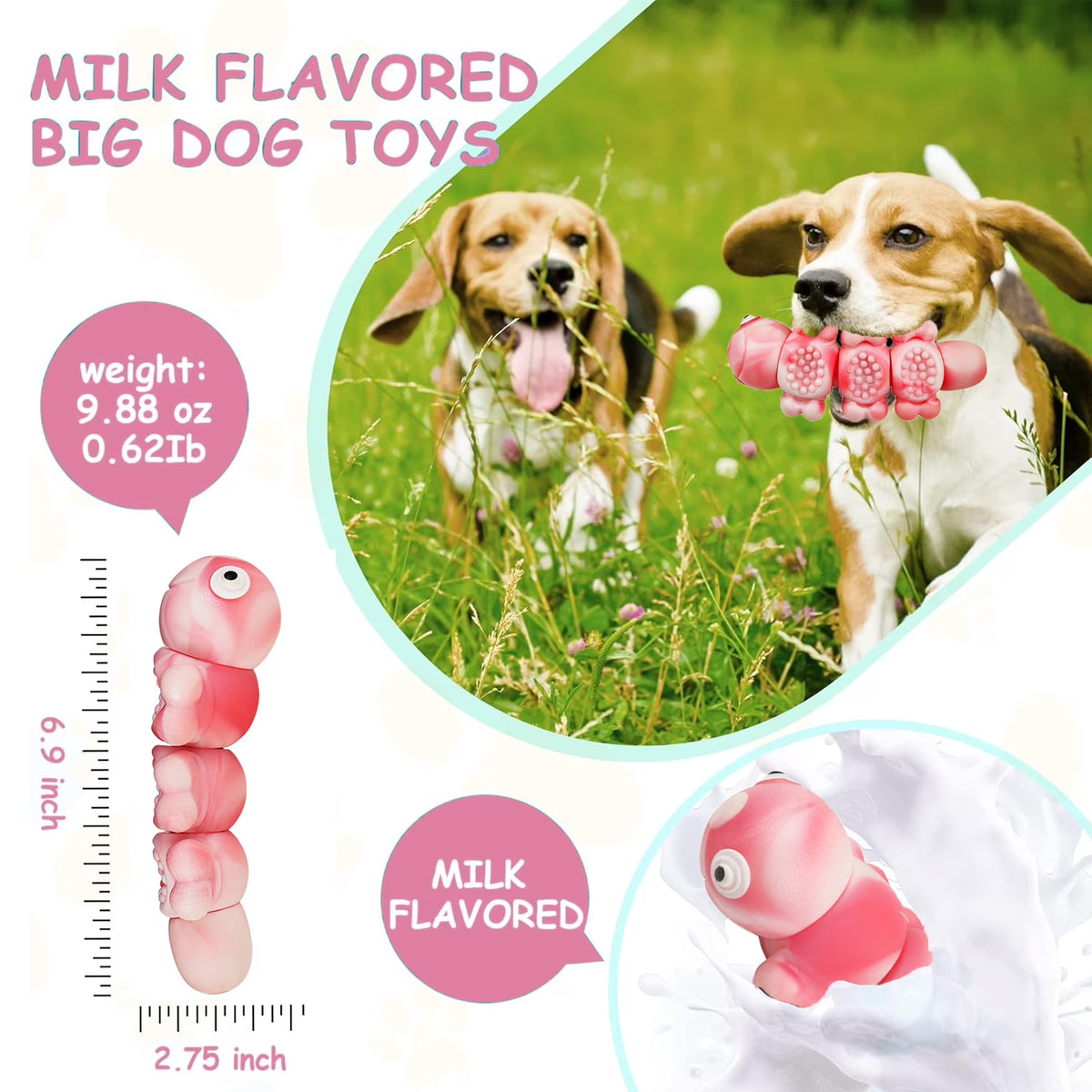 Dogs Chew Toys for Aggressive Chewers, Long Lasting Dog Toys, Indestructible Dog Toys, Tough Dog Toys, for Large/Medium Dogs Chew