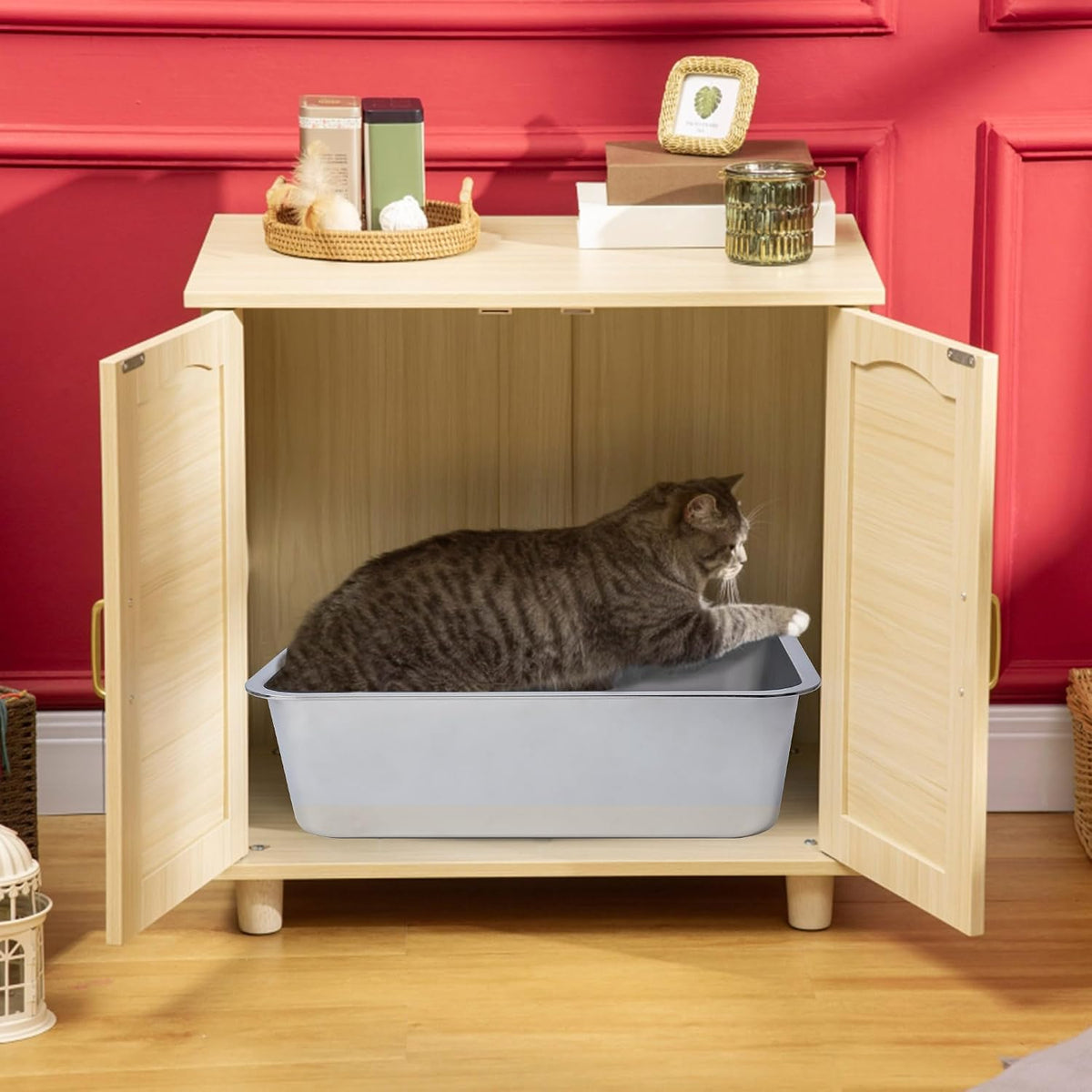 Stainless Steel Litter Box, Metal Cat Litter Box