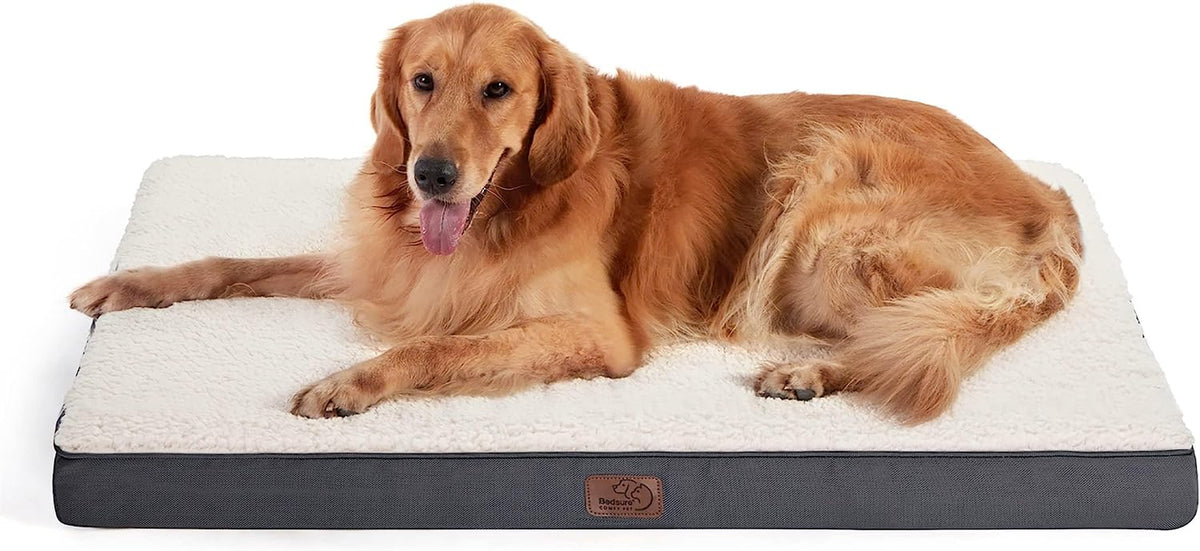 XL Dog Bed, Extra Large Pet Bed with Comfy Sherpa,44X32In Grey