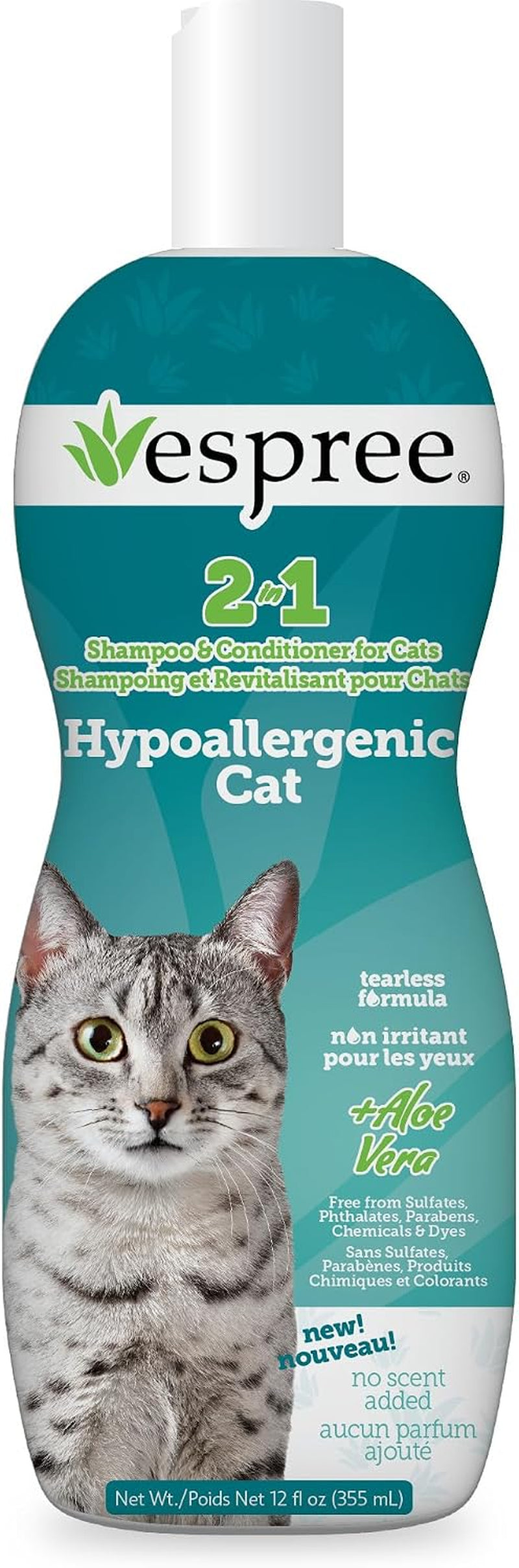 Hypoallergenic Cat Shampoo & Conditioner, Sensitive Skin, 12Oz
