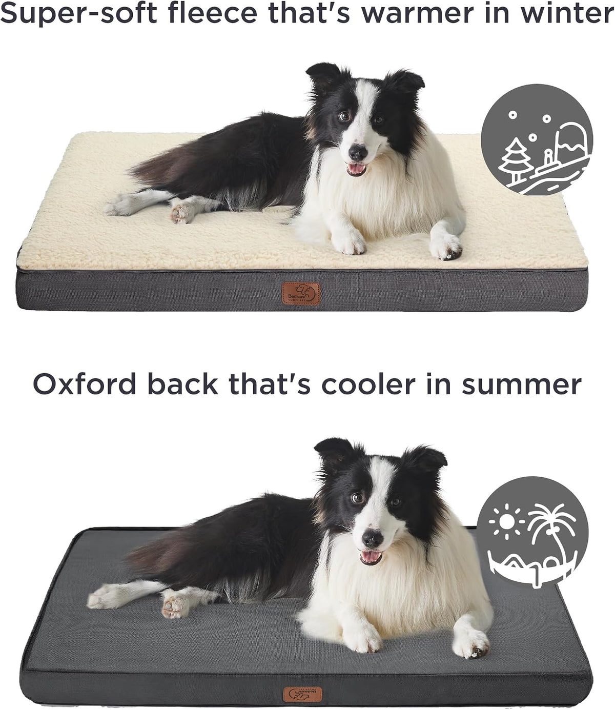 XL Dog Bed, Extra Large Pet Bed with Comfy Sherpa,44X32In Grey