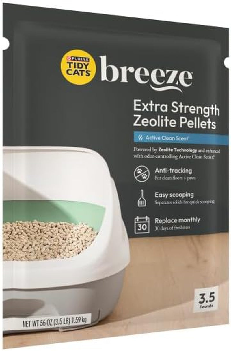 Tidy Cats Breeze Extra Strength Zeolite Pellets, Active Clean Scent 3.5 Lb (Pack of 2)