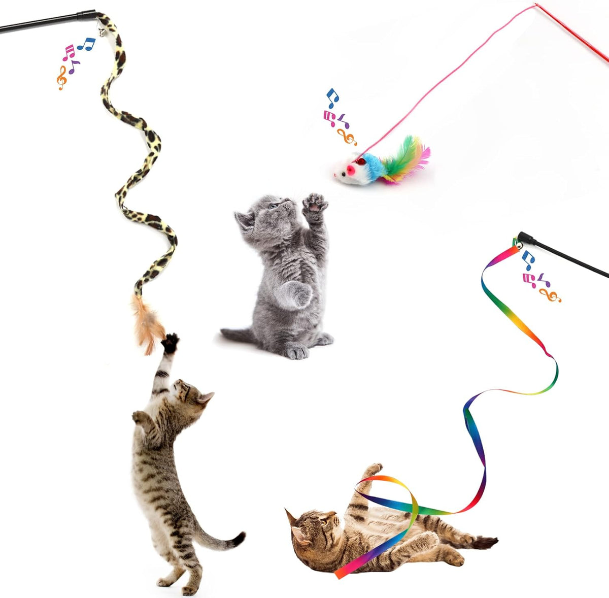 Kitten Toys Cat Toys Assortments, 26 Packs Cat Toys Variety Pack for Kitty, Cat Wand Toy, Cat Feather Toys, Cat Balls with Bells, Cat Mouse Toy, Catnip Toys for Indoor Cats